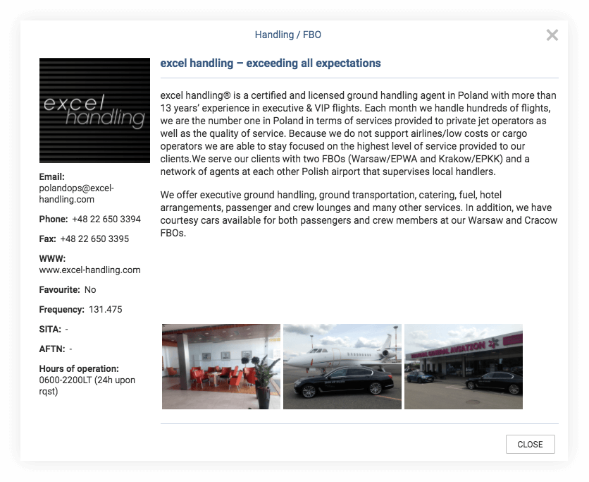 Additional information in the ‘Airport Directory